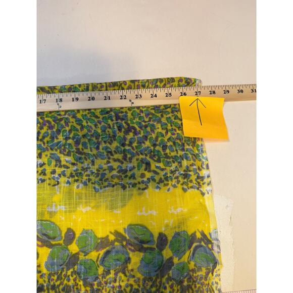 Barneys NY Floral Leopard Print Scarf 72"x27" – Lightweight Viscose Boho Wrap - Picture 5 of 7